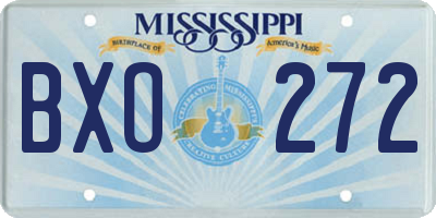 MS license plate BXO272