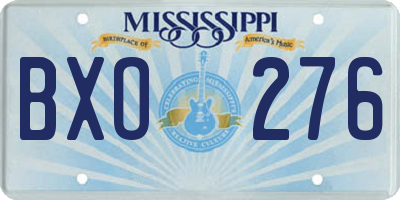 MS license plate BXO276
