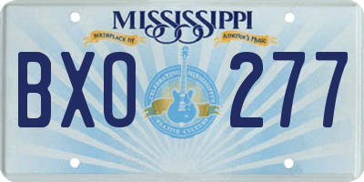 MS license plate BXO277