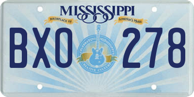 MS license plate BXO278