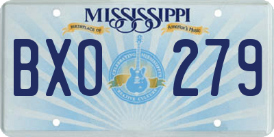 MS license plate BXO279