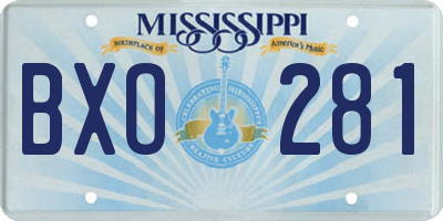 MS license plate BXO281