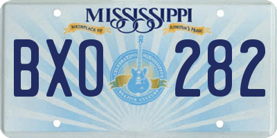 MS license plate BXO282