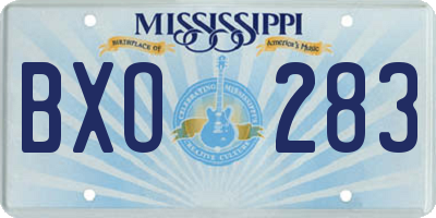MS license plate BXO283