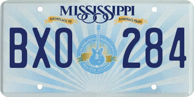 MS license plate BXO284
