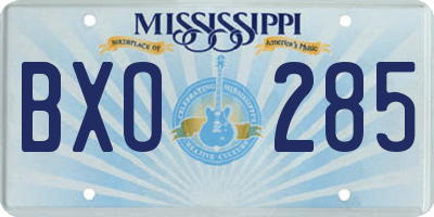 MS license plate BXO285