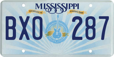 MS license plate BXO287