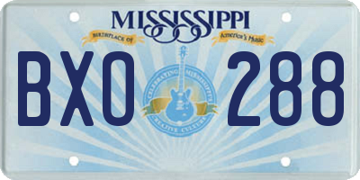 MS license plate BXO288