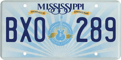 MS license plate BXO289