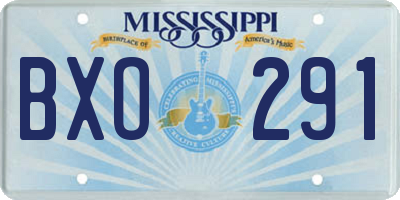 MS license plate BXO291