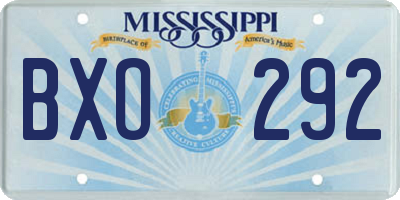MS license plate BXO292