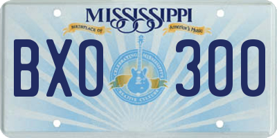 MS license plate BXO300