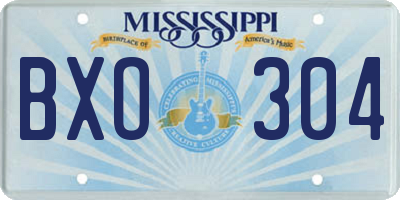 MS license plate BXO304