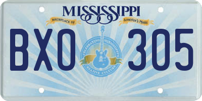 MS license plate BXO305