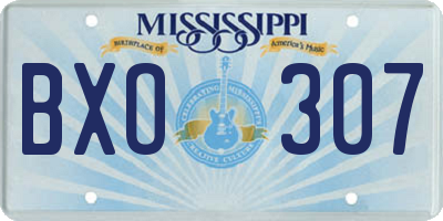 MS license plate BXO307