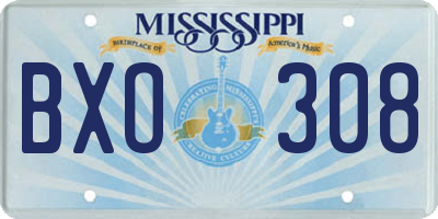 MS license plate BXO308