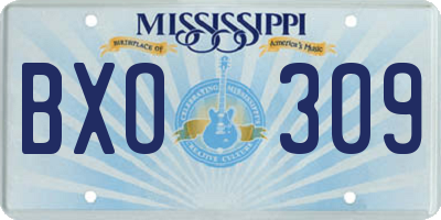 MS license plate BXO309