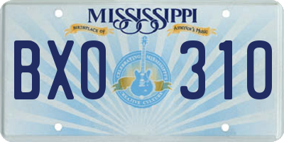 MS license plate BXO310