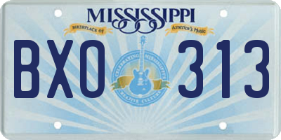 MS license plate BXO313