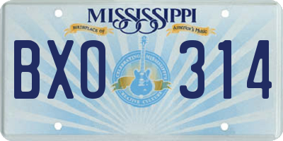MS license plate BXO314