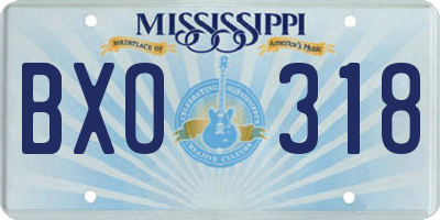MS license plate BXO318
