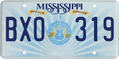 MS license plate BXO319
