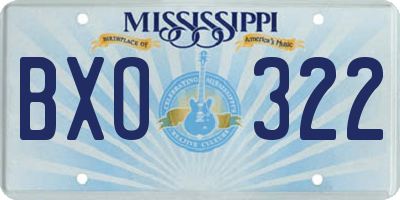 MS license plate BXO322