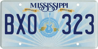 MS license plate BXO323