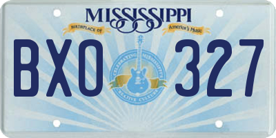 MS license plate BXO327