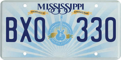 MS license plate BXO330