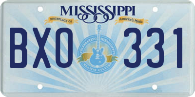 MS license plate BXO331