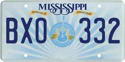MS license plate BXO332