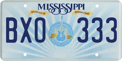 MS license plate BXO333