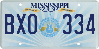 MS license plate BXO334