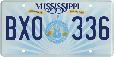 MS license plate BXO336