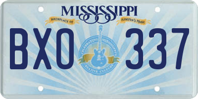 MS license plate BXO337
