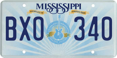 MS license plate BXO340