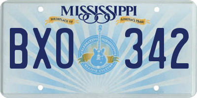 MS license plate BXO342