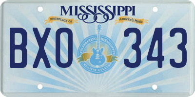 MS license plate BXO343
