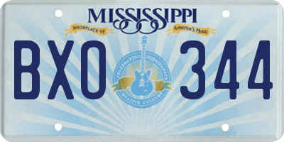 MS license plate BXO344