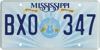 MS license plate BXO347