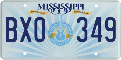 MS license plate BXO349
