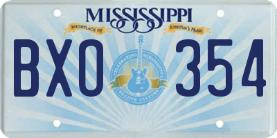 MS license plate BXO354