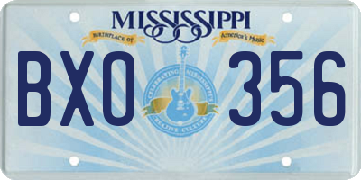 MS license plate BXO356