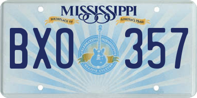 MS license plate BXO357