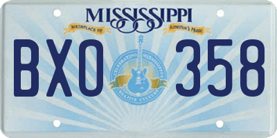 MS license plate BXO358