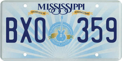 MS license plate BXO359