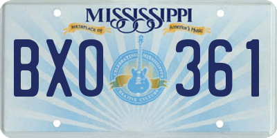 MS license plate BXO361