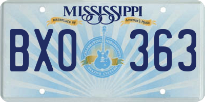 MS license plate BXO363