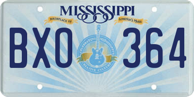 MS license plate BXO364